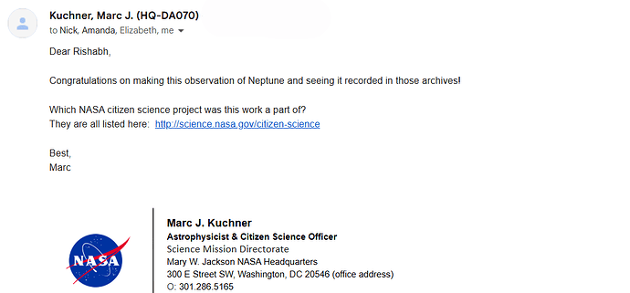 NASA Appreciation Mail