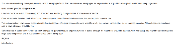 Britiish Astronomical Association Verification
