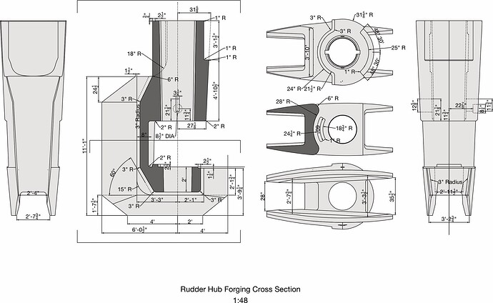 Rudder Hub Forging Elevation and Plan