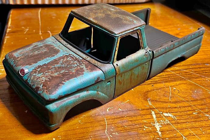 1965 Ford F-100 Diecast Truck Project Paint Job Attempt #2 Finished Overall Rust Effects A