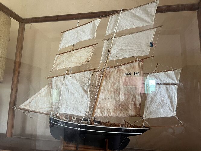 I thought the sails were more tinted than that... Maybe time discolored them, or the pic is just too bland - the room is very dark and I guess the pic is overexposed.