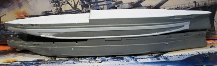 Starbd side, unmodified hull bottom, being modified top
