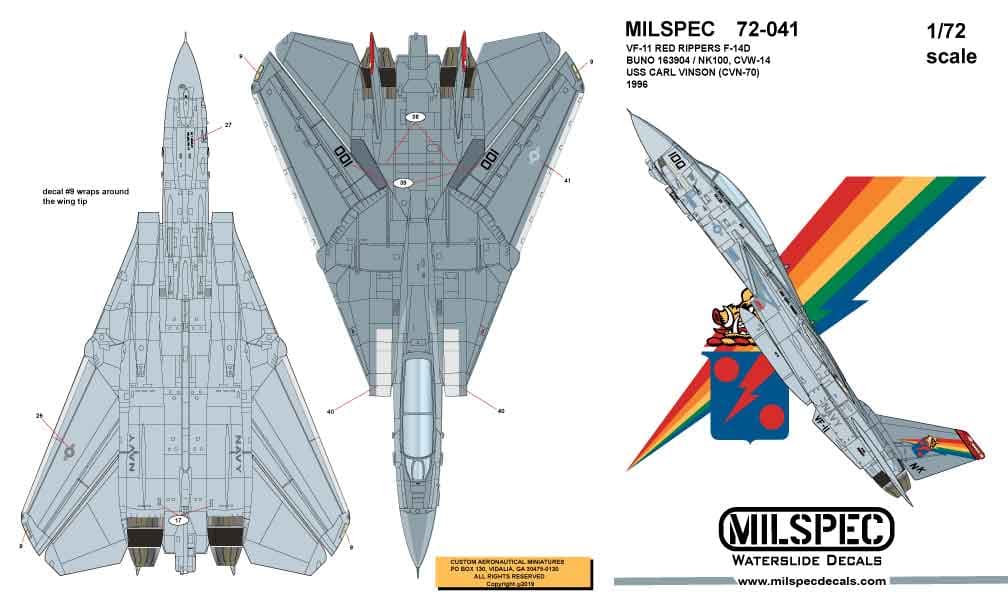 1_72 SCALE F-14D TOMCAT VF-11 RED RIPPERS – Cam Decals 3