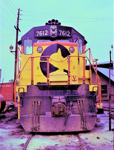 Chessie. SD40-2 # 7612 in Hagerstown, MD. 1978