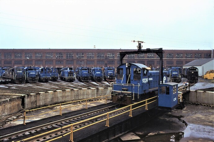 Conrail. Altoona, PA Roundhouse. 1981
