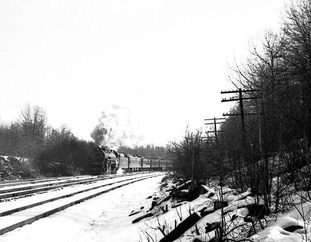 CNJ. Westbound #2102 at Fanwood, NJ. February 1972