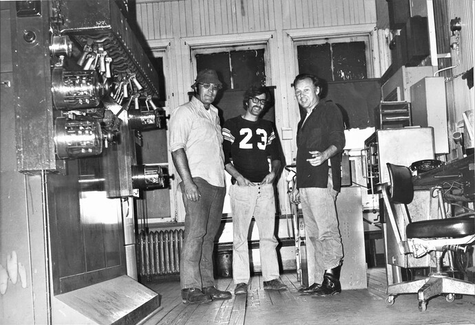 Penn Central. Banks Tower with Ed Kaspriske, Barry Trogu & Frank Reidlinger.  Sept. 1975