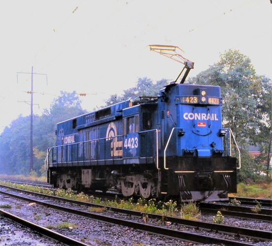 Conrail E-44 #4423. West Fairview, PA, Sept 15, 1979