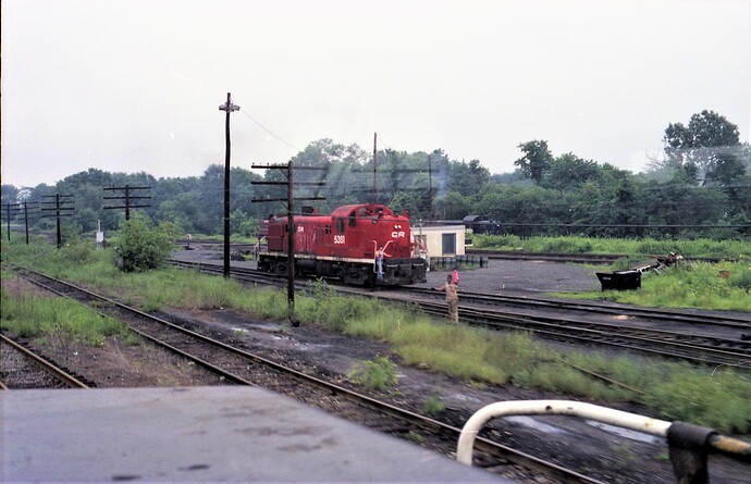 Photo 52. ex CNJ RS-3, renumbered #5381 in the Manville Port Reading Jct yard on August 12,1978. Yard office is behind the RS-3