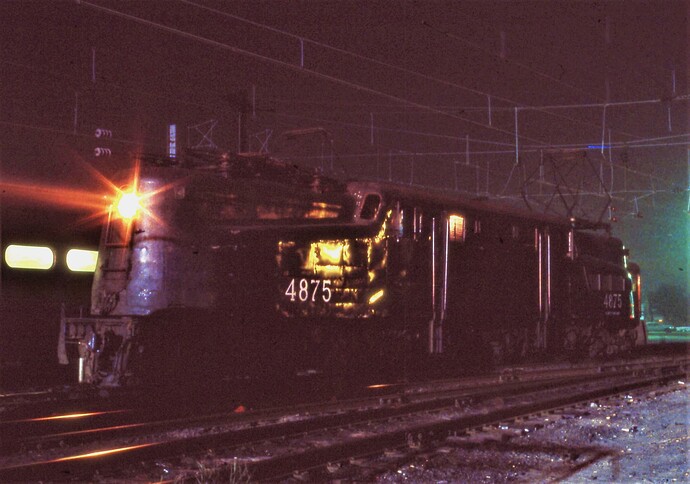 NJT. GG-1 #4875 at South Amboy, NJ. 8-1980