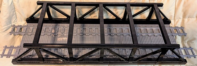 double track train trestle - truss bridge - real world MOC - main