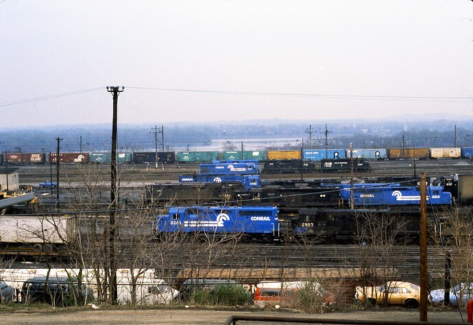 Conrail. Enola, PA engine terminal. May 15, 1979