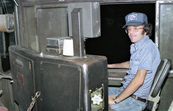 Photo 34. Steve Bonscher at throttle of GP-40 # 3233. August 12, 1978