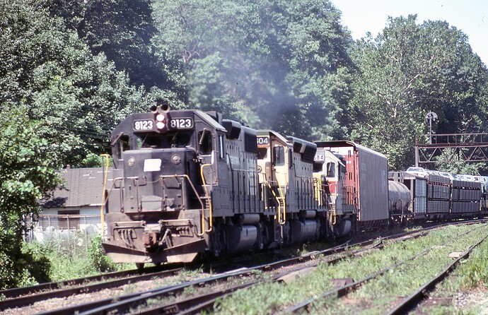 PC-CR Banks Tower, #8123, 7604, eastbound August 1977