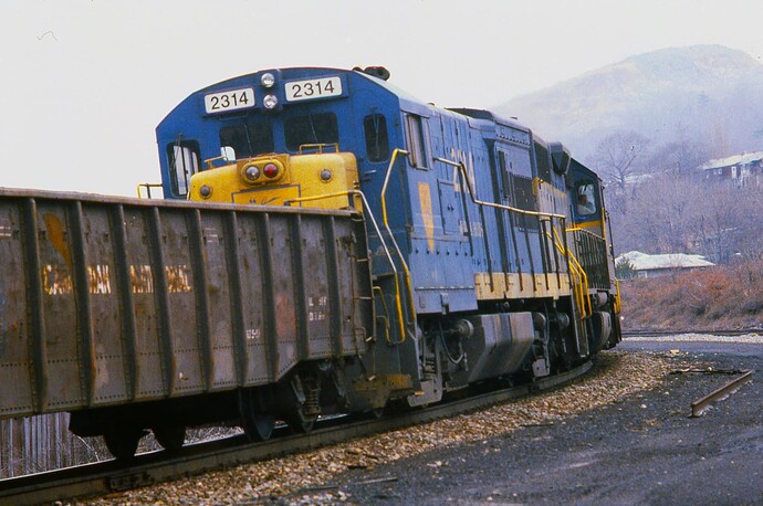 D&H. North freight leaving Allentown, PA. Mar 1980
