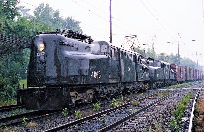 Conrail GG-1 # 4865 & 4835 at West Fairview , PA 9-15-1979