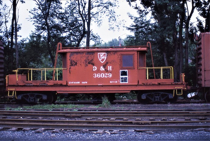 D&H transfer caboose #36029. Scranton, PA in Sept 1981