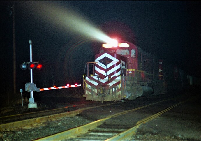 Conrail. Ex Lehigh Valley C-420 #415, #409 & unknown in 1979. Potters Crossing,  NJ