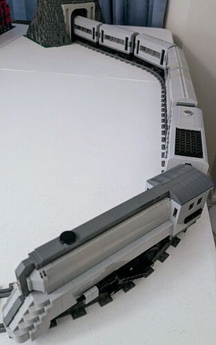 NYC streamlined 4-6-4 Hudson steam loco with passenger train - real world MOC v2 - main