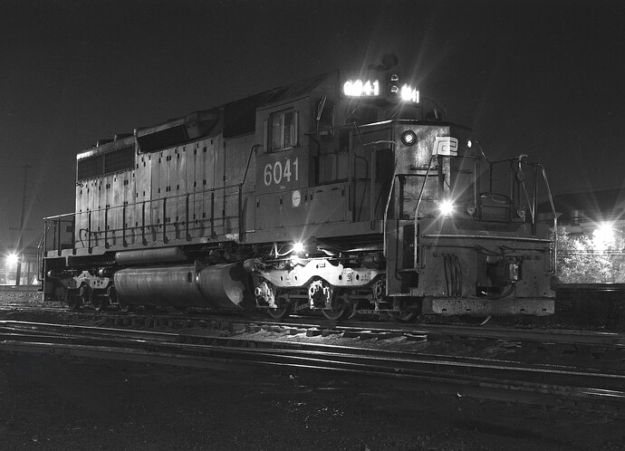 SD-40 #6041 (blt 2-66) at Cresson, PA engine terminal in Oct 12,  1974. Diesel assigned to Enola engine term.