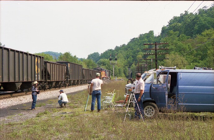 Chessie. The gang taking pictures near Caruthers tunnel in Paw Paw, WV in Sept 1978