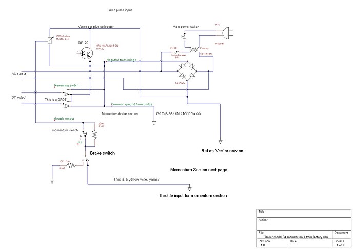 Troller model 34 momentum 1 from factory case schematic