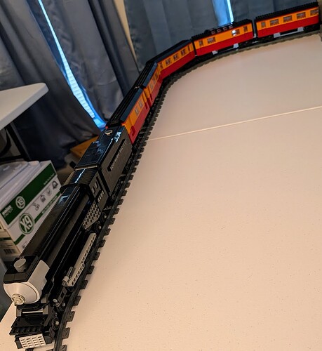 Southern Pacific 4-8-4 steam loco - GS-6 Daylight 4460 - 7 wide real world MOC - with passenger train