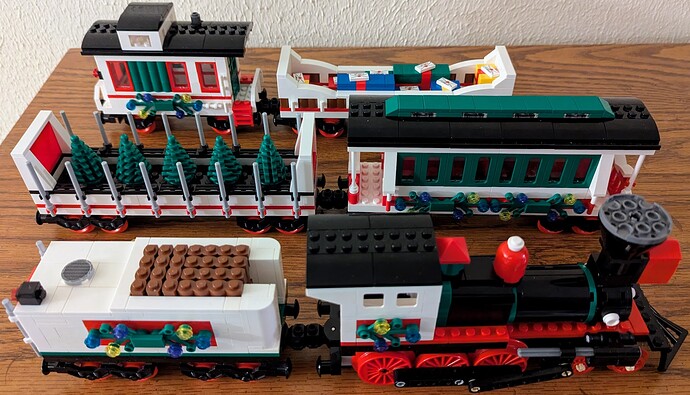 North Pole Limited - 1800s Christmas train with 4-6-0 steam loco - real world MOC - main