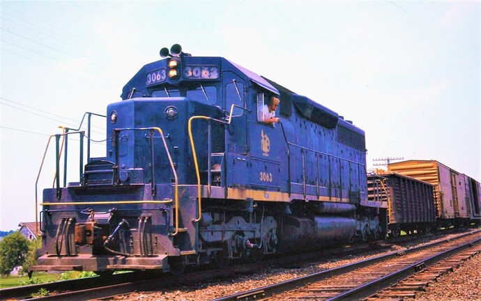 CNJ SD40 #3063 MP 38, Raritan, NJ June 1974