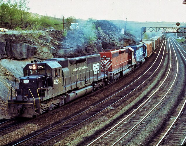 CR. SD-40 #6259 ex PC; #6291 ex-CNJ #3067, Benny Curve, 5-77