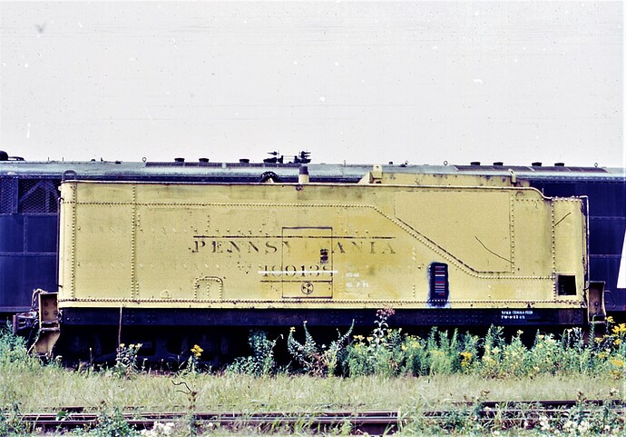 Conrail. ex PRR coal tender. Altoona, PA scrap line. August 16, 1977