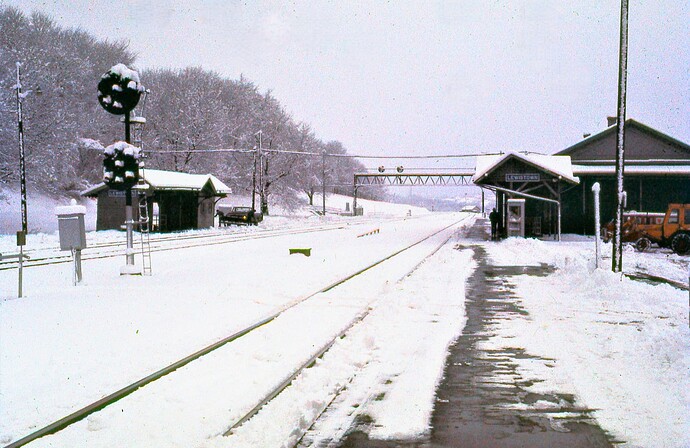 Conrail. A snowy Lewistown, PA. February 17, 1977