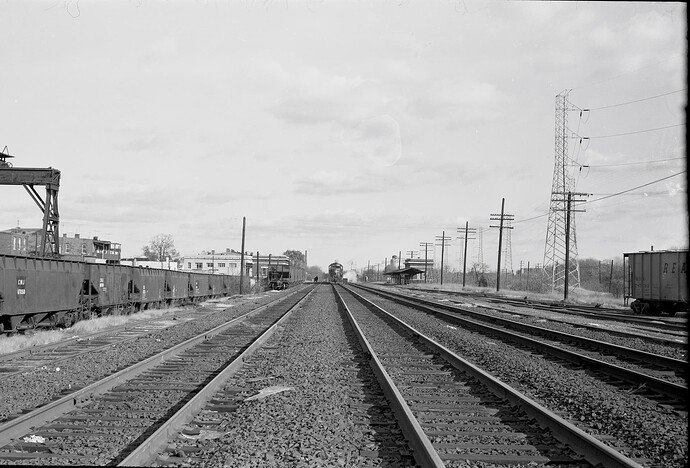 CNJ. Looking east in Bound Brook, NJ. 1973