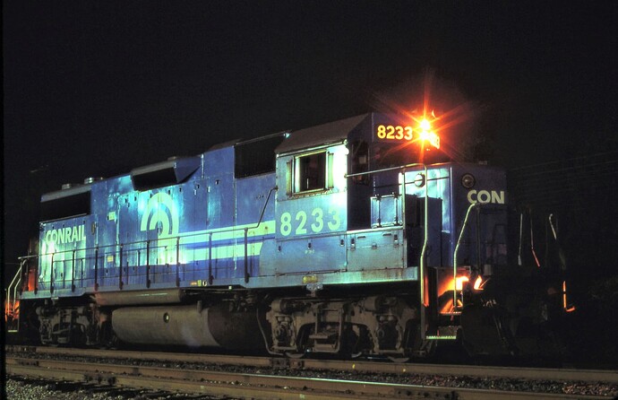 GP38-2 #8233 resting at the Cresson, PA engine terminal in September 1979. Photo B. Trogu