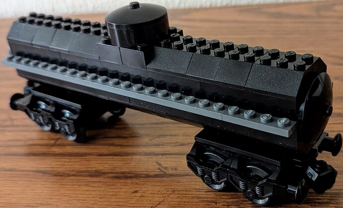 Van Dyke frameless railroad tanker car - real world MOC