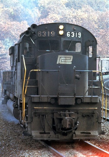 C630 # 6319 at Bennington Curve, near Tunnel Hill, PA.  Oct 13, 1974