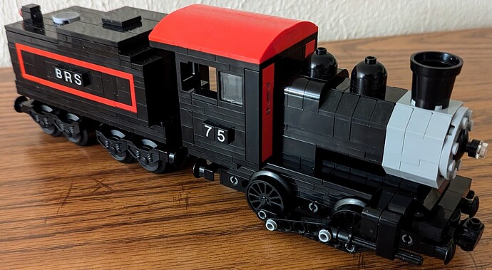 0-4-0 steam engine - real world 7 wide switcher MOC - front