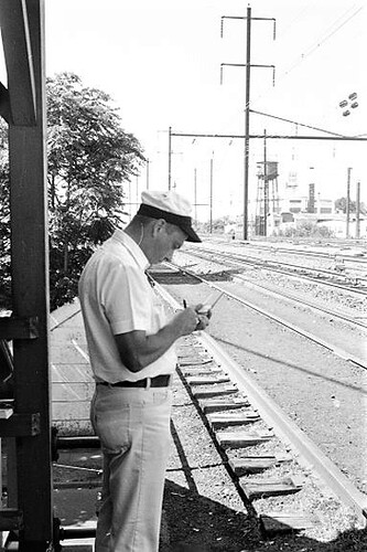 Penn Central - Bud Rothaar taking notes in 1972