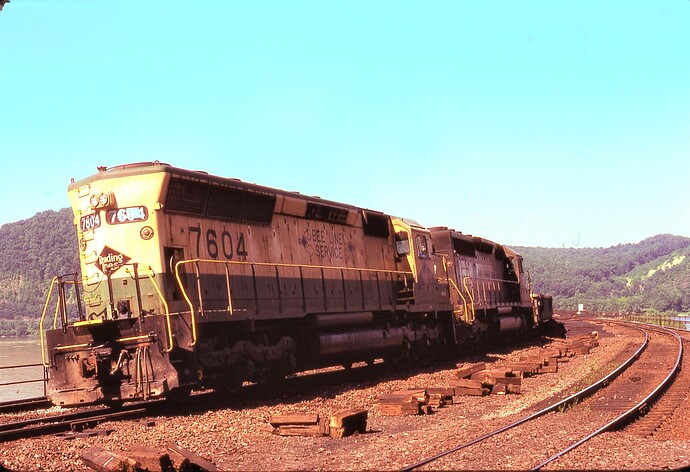 CR. Ex-Reading SD-45 #7604, ex-PC SD40 #6282. Rockville Bridge & Tower. 7-15-76,