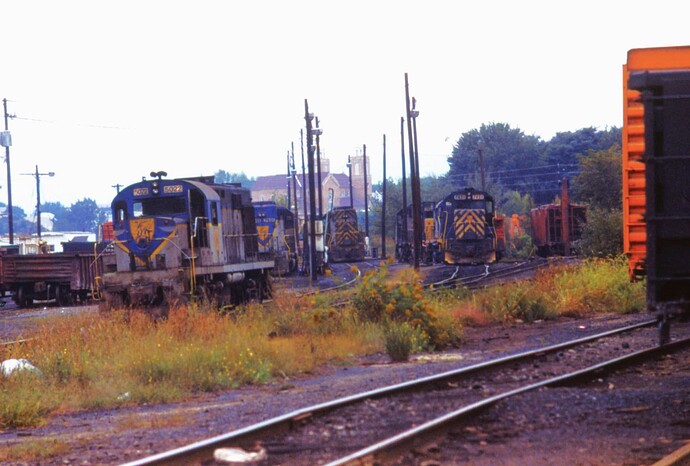 D&H. Green Ridge yard in Scranton, PA.  Engine terminal. Ocboer 1979