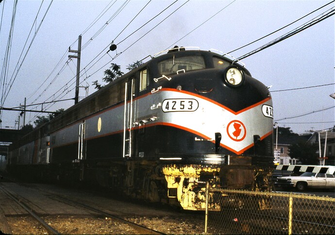 NJT. E-8 #4153 at John St. South Amboy, NJ. Sept 18, 1982