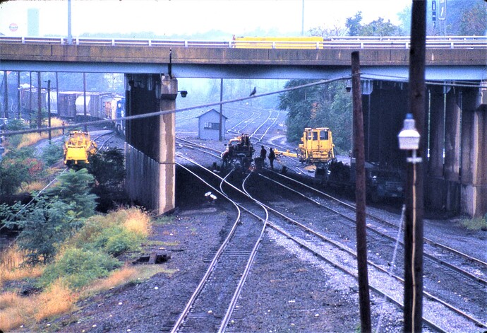 Conrail. Maintenance work at Enola, PA in Sept 15, 1981