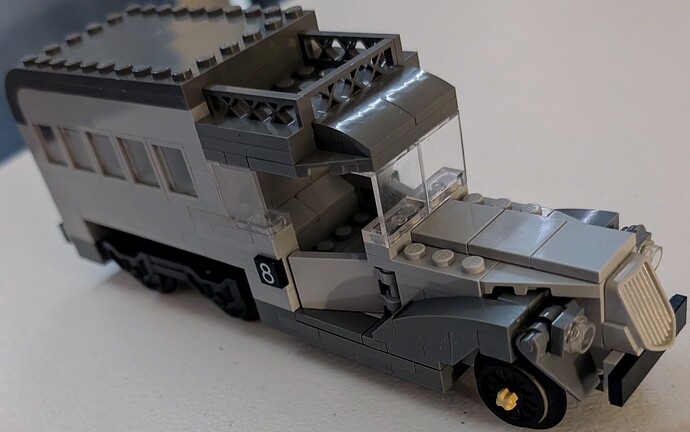 Galloping Goose passenger railbus - real world MOC v2 - front