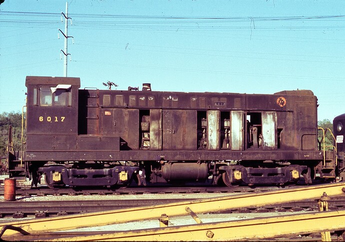 CR. Ex-PRSL #6017 at Altoona, PA scrap line. 8-1977