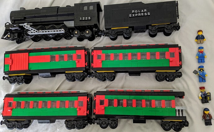 2-8-4 (1225) steam loco with Polar Express - overview with figures