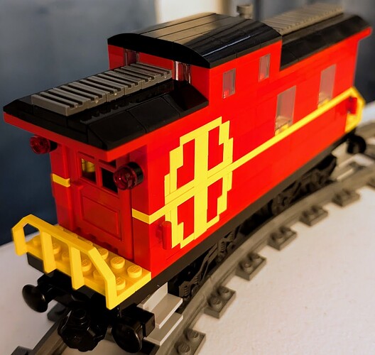 classic Santa Fe freight train caboose - real world MOC