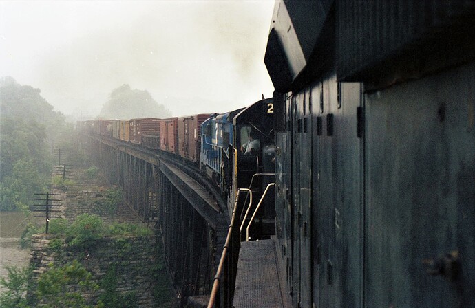 Photo 39. View from cab crossing Delaware River from Easton, PA to Phillipsburg, NJ. 1978