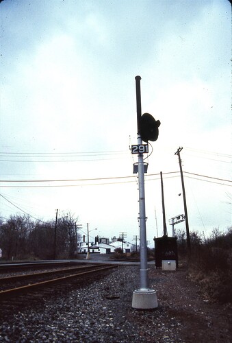 Photo 108. Signal #291 out of service.  Near Prospect Ave crossing, 12-14-85