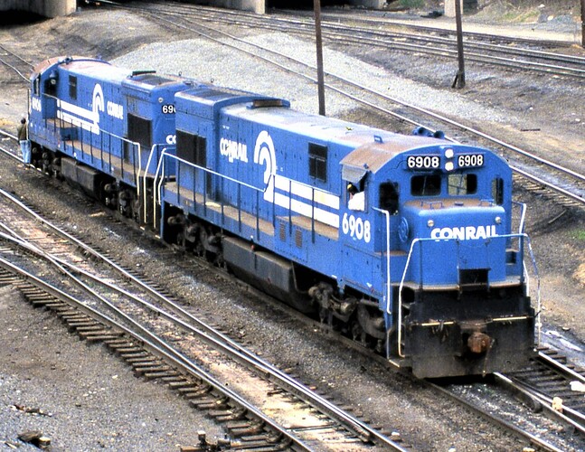 CR. U23-C #6908 & 6906 at west end Enola, PA yards. 4-28-84