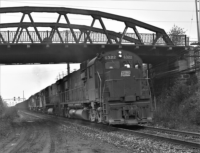 Alco C-630 #6322 near AR Tower, Gallitzin, PA. Oct 1974
